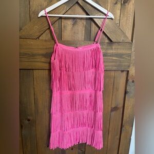 Dry Goods Hot Pink fringe dress